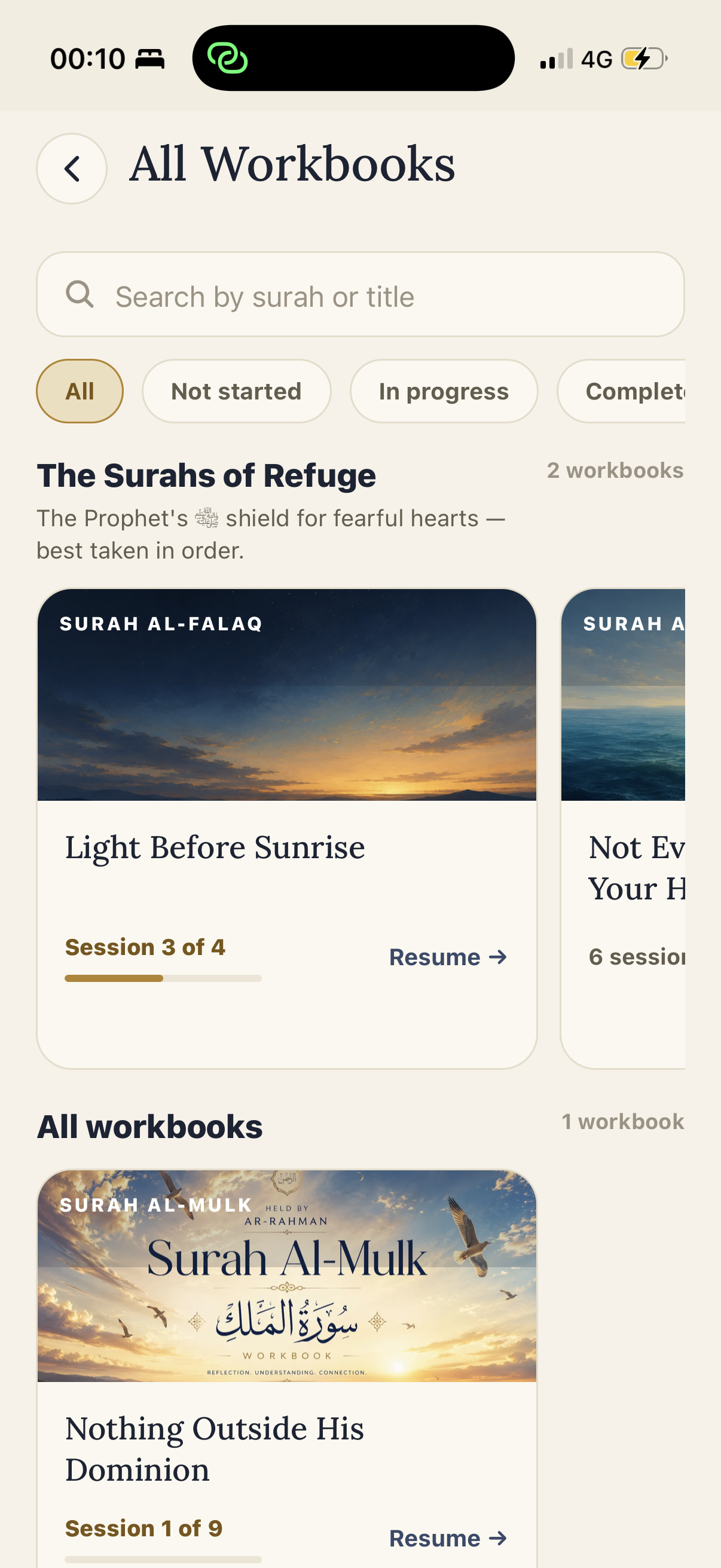 All Workbooks library page